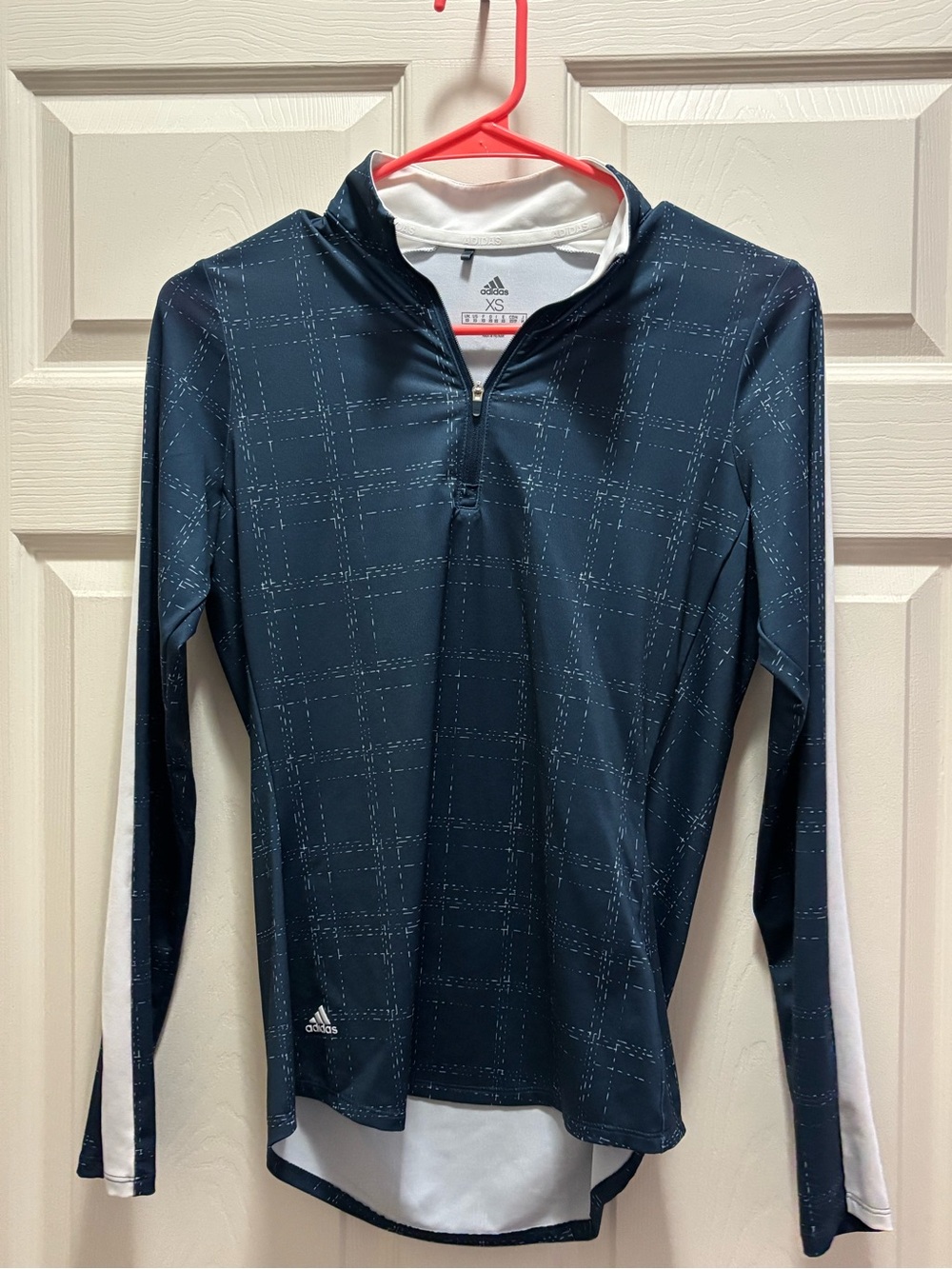 adidas XS Navy Long-Sleeve Quarter-Zip Golf Top
